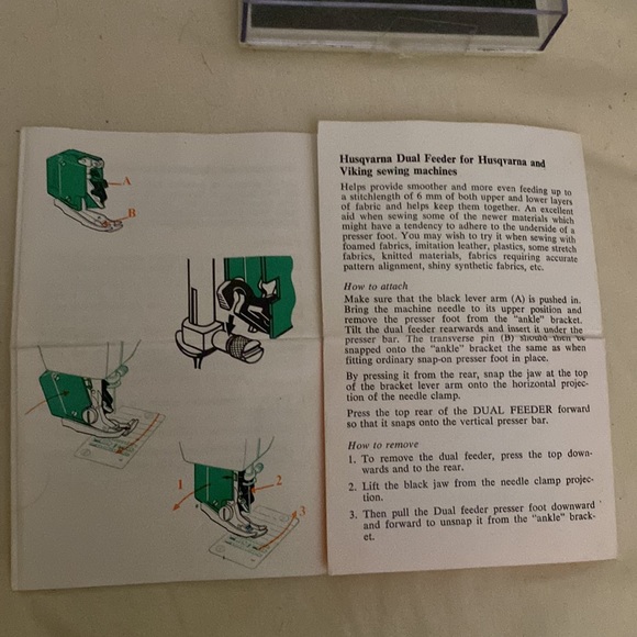 Genuine Husqvarna Dual Feeder For Husqvarna & Viking Sewing Machines - Picture 2 of 5